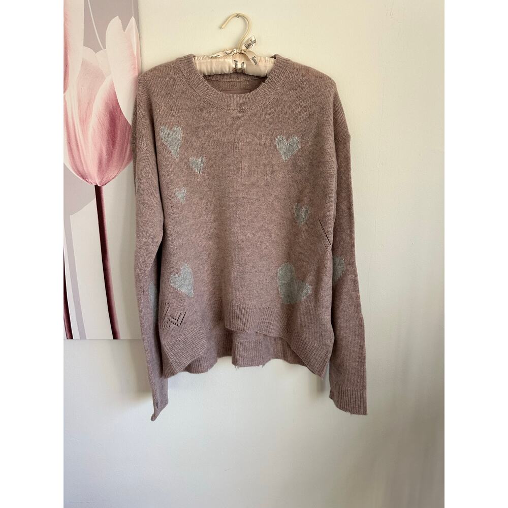 Zadig & Voltaire Marcus Heart Destroyed Pink Cashmere Sweater Small NWT - Picture 6 of 10